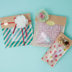 グラシン紙 水玉柄３色セット 折り紙サイズ 150×150㎜ ラッピング ペーパークラフト コラージュに 2枚目の画像