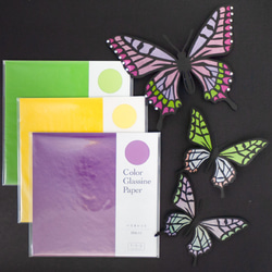 【10枚×2個組】単色バラ売り＊24色カラーグラシンペーパー 150×150㎜透ける折り紙サイズ 10枚目の画像