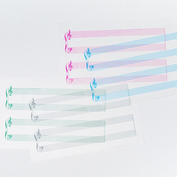 グラシン紙 ミニ楽譜4色セット 便箋 一筆箋 メモ用紙 音楽やバレエを好きな方へ 3枚目の画像