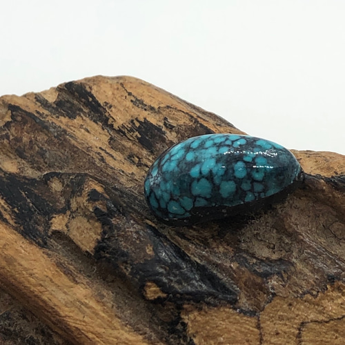 【特価】ハイグレード ナチュラルキングマンターコイズ ブラックスパイダーウェブ スパイダーウェブターコイズ - Horizon Blue Silver Studio