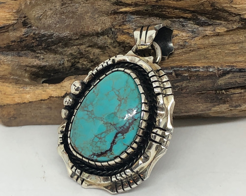 シルバーペンダントトップ ロイストンターコイズ CNK-25 インディアン