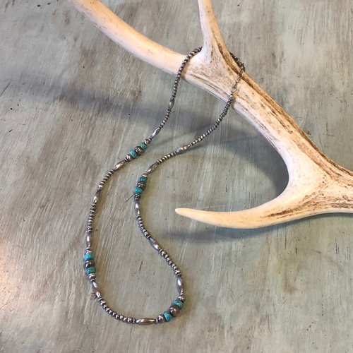 インディアンジュエリー ナバホパール & ターコイズ シルバービーズ  