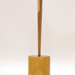 ウリン材　スマートレターナイフ　(レターオープナー＋ペーパーナイフ)　チーク材の台付き 4枚目の画像