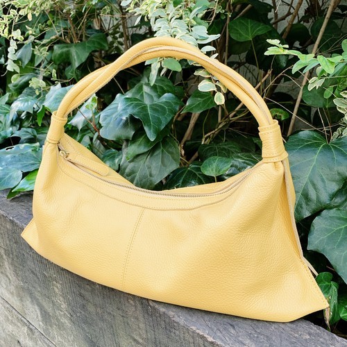 【イタリア牛革】ねじり手ハンドバッグSサイズ<8色展開>　ワンショル　ねじり手　イタリアンレザー　軽い　日本製　牛革　レ