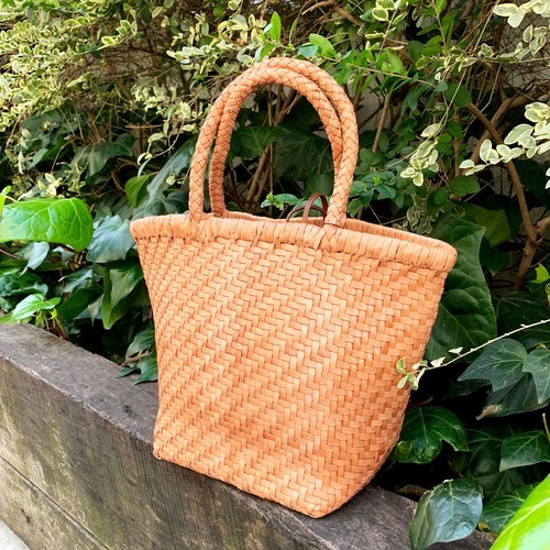 【山羊革】手編みメッシュ　シンプルトートバッグ Lサイズ<5色展開> M8623