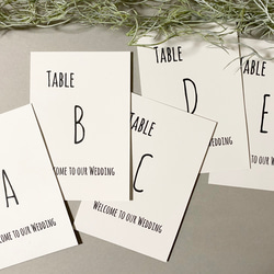 結婚式 テーブルナンバー ホワイト 手書き風 その他ペーパーアイテム T