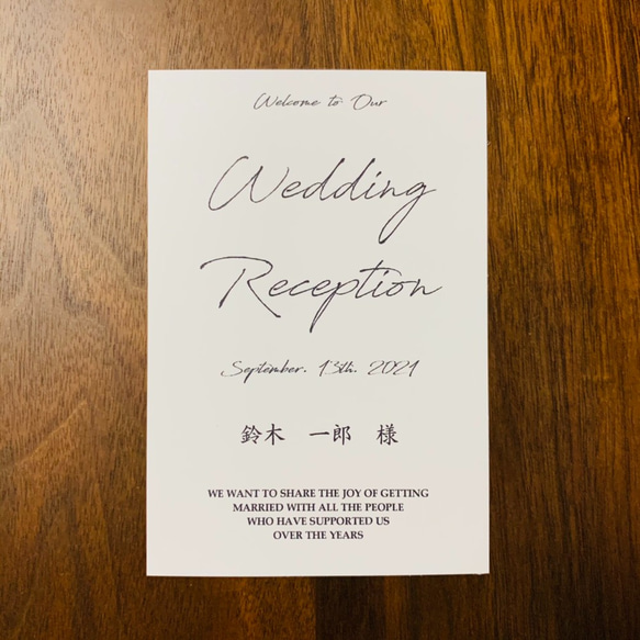 No.2　結婚式　席札　メニュー表　ホワイト 3枚目の画像