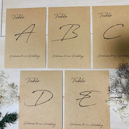 結婚式 テーブルナンバー クラフト紙 その他ペーパーアイテム T