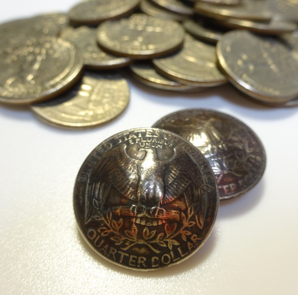 オールドコイン コンチョ アメリカ25セント【3個セット】 6枚目の画像