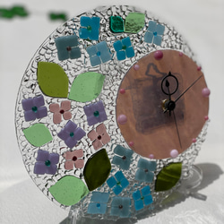 【受注制作】紫陽花　ガラスの置き時計 6枚目の画像