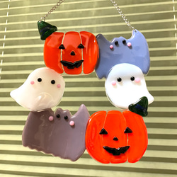 【即納品】ハロウィン ガラスのリース 2枚目の画像