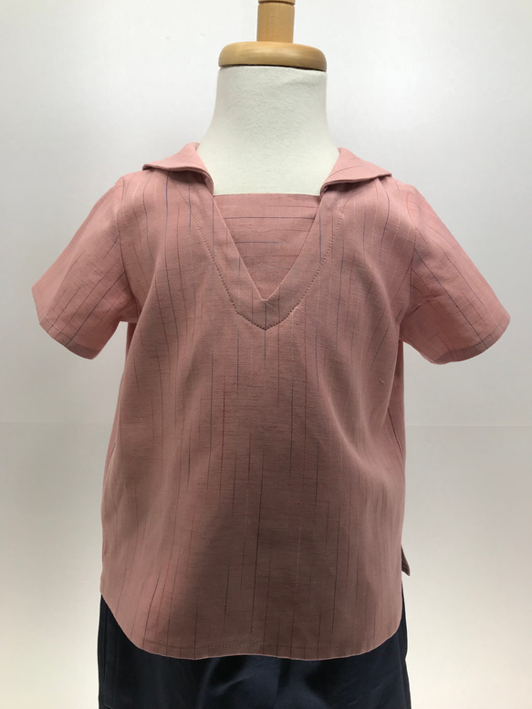 プルオーバーのセーラーシャツ(半袖)(90) 1枚目の画像