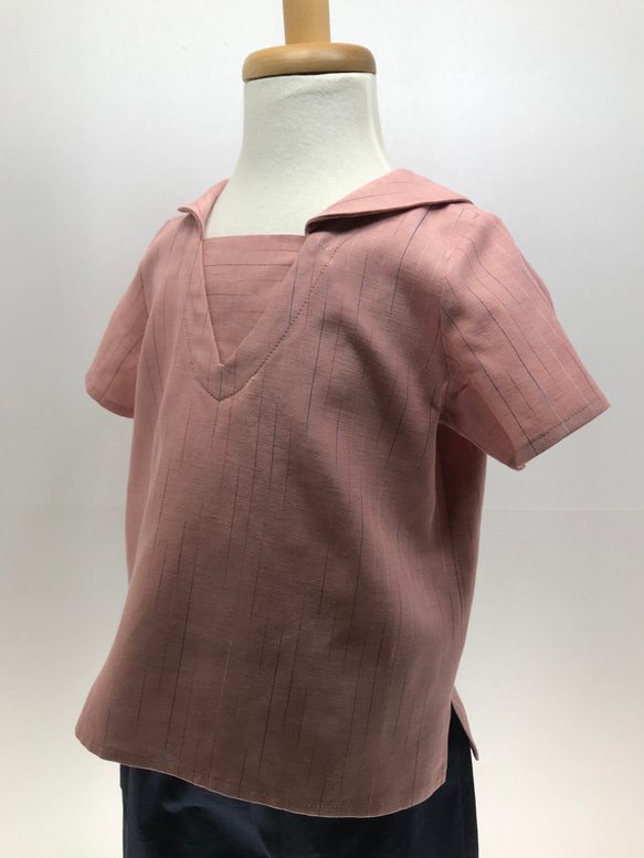 プルオーバーのセーラーシャツ(半袖)(90) 2枚目の画像