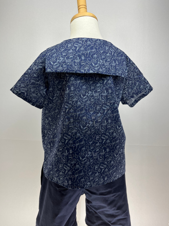 プルオーバーのセーラーシャツ(半袖)(100) 6枚目の画像