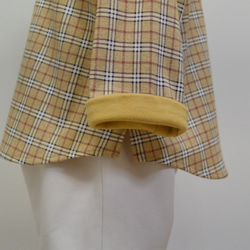 タータンチェック×マスタードの長袖シャツとサルエルパンツのセットアップ（ベビー80） 4枚目の画像