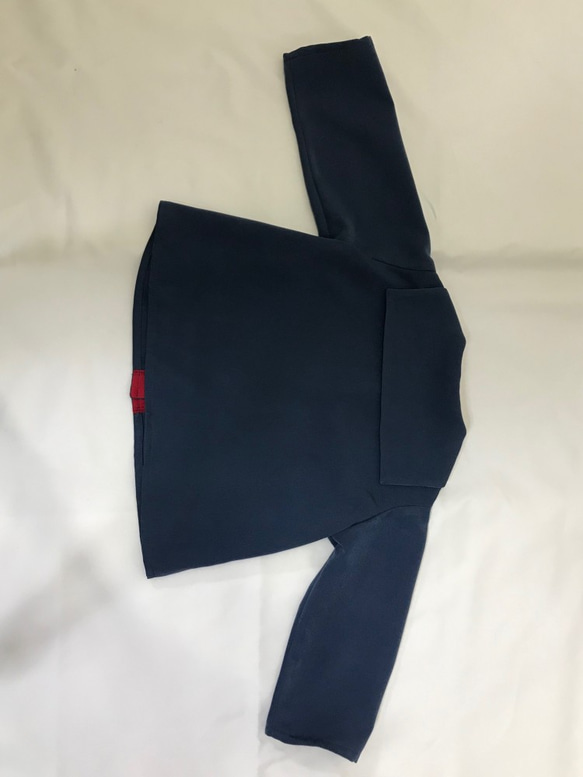 紺セーラー襟の長袖シャツ（ちりめん調）(90) 2枚目の画像