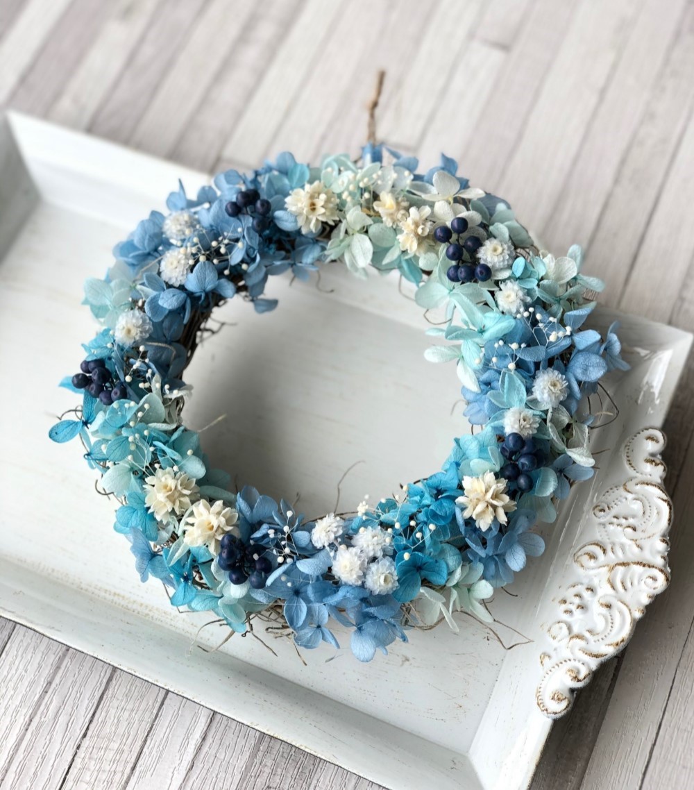 No75 たっぷりプリザーブドフラワーあじさいの爽やか贅沢