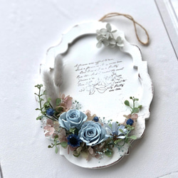 プリザーブドフラワーの壁掛けバスケットアレンジ＊ナチュラルピンク