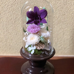 【たくさんの再販】仏花 お供え花 プリザーブドフラワー ガラスドームケース 2枚目の画像