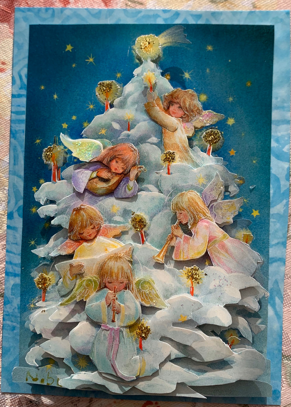 Creema限定』幸せを招く「fiveエンジェルズツリー」のシャドーボックス