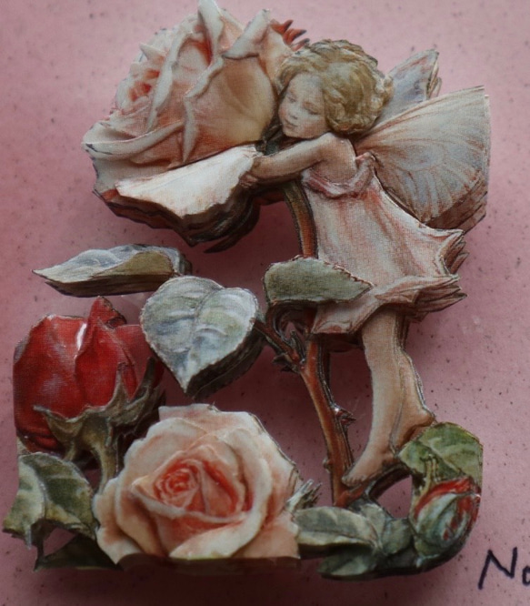 幸せを招く薔薇のフェアリーのミニ額シャドーボックス（送料無料） 4枚目の画像