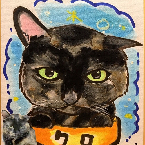 プロフ画像やアイコンに最適！かわいい1名様「ミニ色紙似顔絵