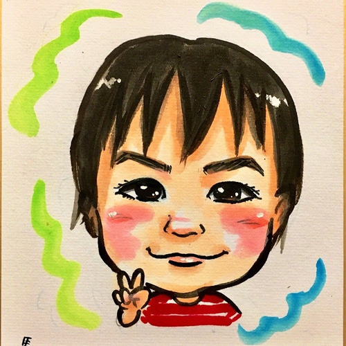 プロフ必見様　似顔絵　確認用 プロフ画像やアイコンに最適！かわいい1名様「ミニ色紙似顔絵