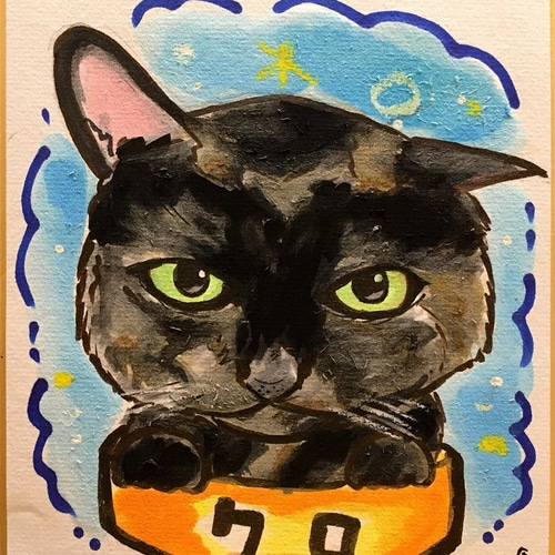 プロフ画像やアイコンに最適！かわいい1名様「ミニ色紙似顔絵