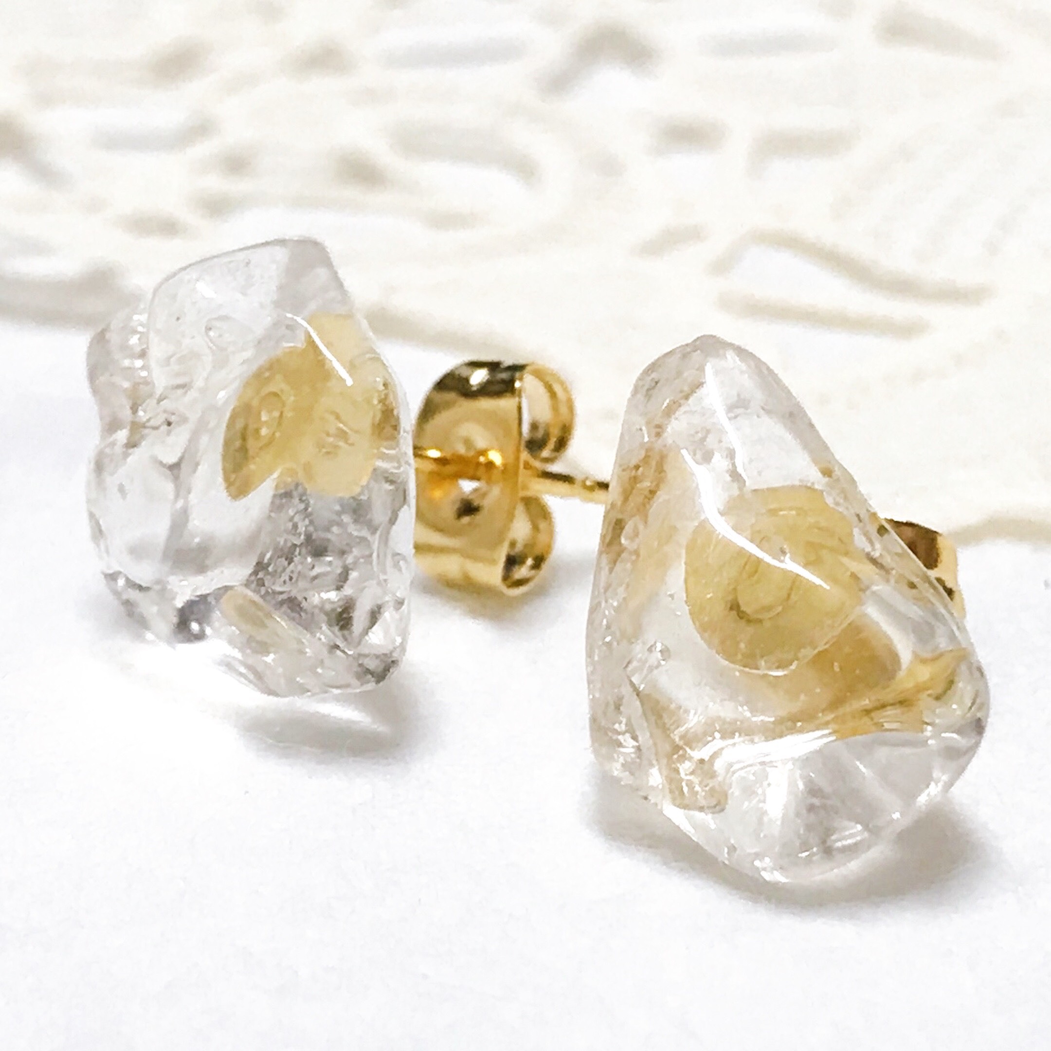 no.3979　水晶　木　メタルビーズ　天然石ピアス/イヤリング 363a496f1f82eb874ed48c8e9c9008
