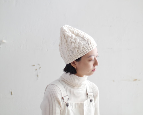 KARL DONOGHUE　ハンドメイド　ケーブル編みニット帽 0_d84c2be88c3c6f1d4126238c5bb7