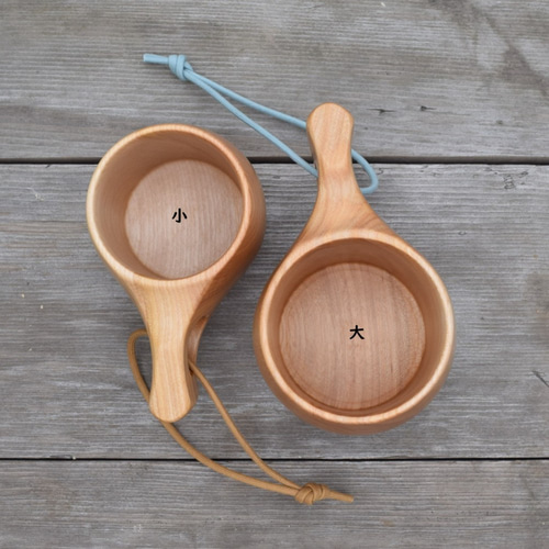 しもかぷククサ大きめ 木のマグカップ 名入れオプションあり（受注後