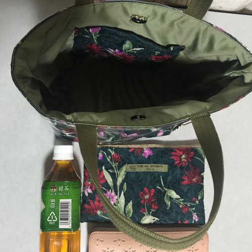 ワンマイル花柄おしゃれバッグPVCビニールコーティングおそろい