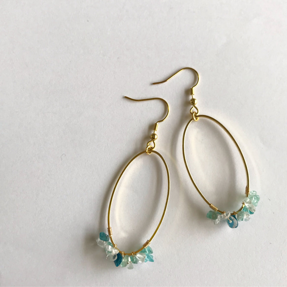 エテ /天然石の楕円フープピアス ピアス（フープ） circle circle 通販 