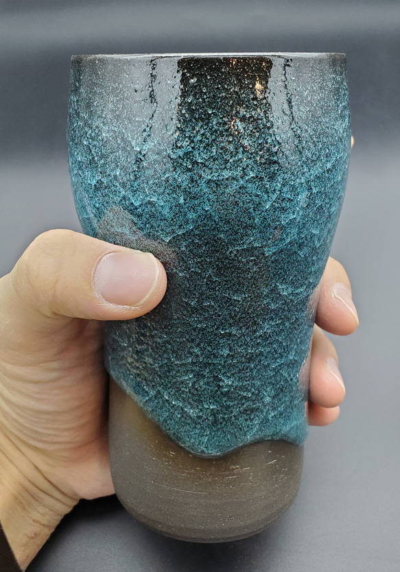 ビアタンブラー　水泡氷裂釉 4枚目の画像