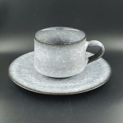 コーヒー・ティーカップMサイズ　海月氷裂釉　＜オプションでソーサー付にも＞ 1枚目の画像