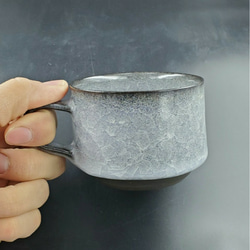 コーヒー・ティーカップLサイズ　海月氷裂釉　＜オプションでソーサー付にも＞ 4枚目の画像