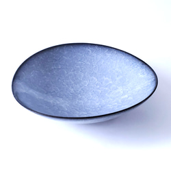 楕円鉢(中)　海月氷裂釉 2枚目の画像