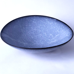 楕円鉢(中)　海月氷裂釉 4枚目の画像