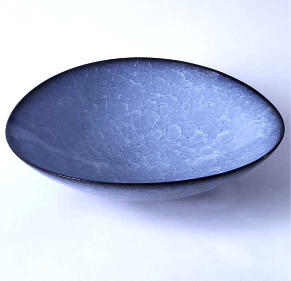 楕円鉢(中)　海月氷裂釉 4枚目の画像