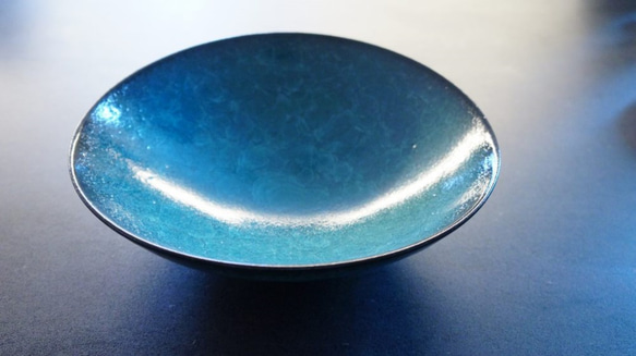 楕円鉢(中)　水泡氷裂釉 1枚目の画像