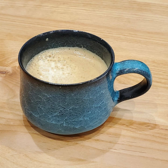 コーヒー・ティーカップLサイズ　水泡氷裂釉　＜オプションでソーサー付にも＞ 1枚目の画像