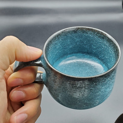 コーヒー・ティーカップLサイズ　水泡氷裂釉　＜オプションでソーサー付にも＞ 2枚目の画像