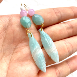 14kgf 天然石 ブルーレースアゲート ネモフィラ カービング