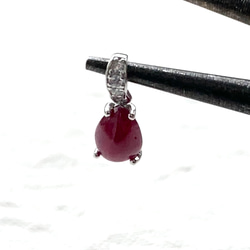 7月誕生石　ルビー　一粒　ロジウムコーティングシルバー925 極小　ペンダントトップ　宝石の女王　ピジョンブラッド 7枚目の画像