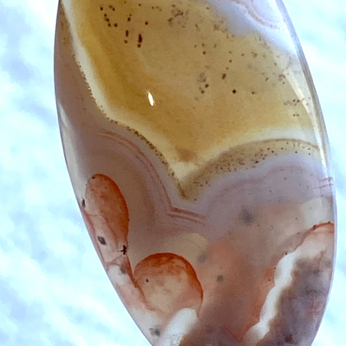 オレンジレースアゲート 縞瑪瑙 天然石 ネックレストップ 桜瑪瑙