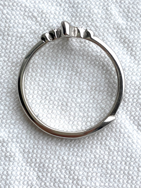 タンザナイト　極小マーキスカット　6×3mm フリーサイズリング　指輪　ロジウムコーティングシルバー925 調整可能 11枚目の画像