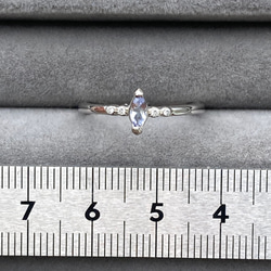 タンザナイト　極小マーキスカット　6×3mm フリーサイズリング　指輪　ロジウムコーティングシルバー925 調整可能 8枚目の画像