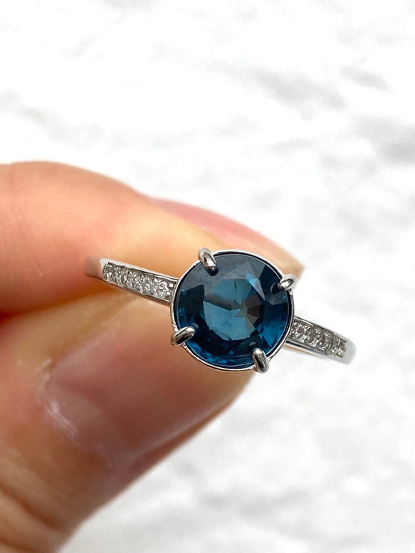 宝石質　大粒ブルーカイヤナイト　ロジウムコーティングシルバー925フリーサイズリング　指輪　カヤナイト　 10枚目の画像