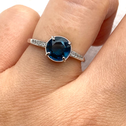 宝石質　大粒ブルーカイヤナイト　ロジウムコーティングシルバー925フリーサイズリング　指輪　カヤナイト　 7枚目の画像