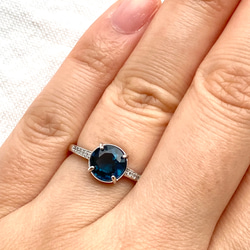 宝石質　大粒ブルーカイヤナイト　ロジウムコーティングシルバー925フリーサイズリング　指輪　カヤナイト　 8枚目の画像